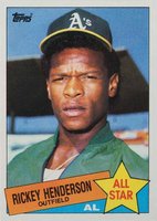 1985 Topps #706 Rickey Henderson Baseball Card