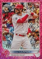 2022 Topps Chrome #220 Bryce Harper Magenta Speckle Refractor Baseball Card