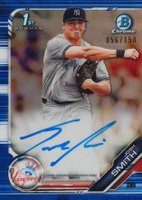 2019 Bowman Draft Chrome Draft Picks Autograph #CDAJS Josh Smith Blue Refractor Baseball Card