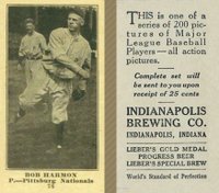 1916 Indianapolis Brewing #76 Bob Harmon Baseball Card