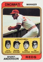 1974 Topps #326 Reds Mgr./Coaches Baseball Card