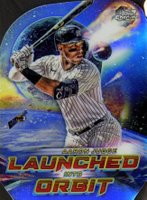 2023 Topps Cosmic Chrome Launched Into Orbit #1 Aaron Judge Baseball Card