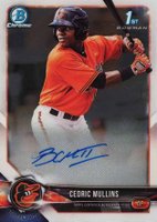 2018 Bowman Prospects Autographs Chrome #CM Cedric Mullins Baseball Card
