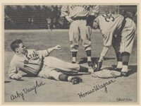 1936 Glossy Finish & Leather # Vaughan/Wagner Leather Baseball Card