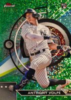 2023 Topps Finest #26 Anthony Volpe Green Speckle Baseball Card