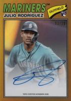 2022 Topps Chrome Employee Exclusive Autographs #2022 Julio Rodriguez 1977 Design-Gold Baseball Card