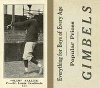 1916 Gimbels #153 Slim Sallee Baseball Card