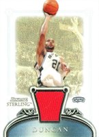 2006 Bowman Sterling #7 Tim Duncan Jersey-Refractor Basketball Card