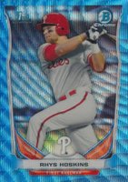 2014 Bowman Draft Picks #CDP122 Rhys Hoskins Chrome-Blue Wave Refractor Baseball Card