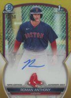 2023 Bowman Chrome Prospect Autographs #CPARA Roman Anthony Gold Refractor Baseball Card