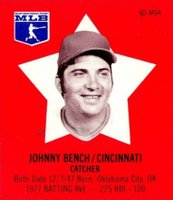 1978 Pepsi-Cola SuperSTAR Hand Cut # Johnny Bench Baseball Card