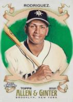 2021 Topps Allen & Ginter Chrome #18 Alex Rodriguez Green Refractor Baseball Card