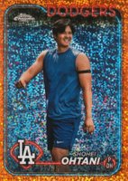 2024 Topps Chrome #1 Shohei Ohtani Variation-Orange Speckle Refractor Baseball Card