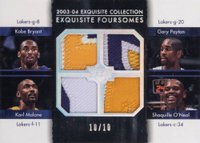 2003 Upper Deck Exquisite Collection Foursomes #BPMO Kobe Bryant/Gary Payton/Karl Malone/Shaquille O'Neal Basketball Card
