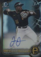 2022 Bowman Draft Chrome Draft Pick Autographs #CDATJ Termarr Johnson Black Refractor Baseball Card