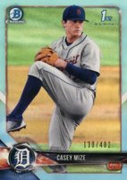2018 Bowman Draft #BDC1 Casey Mize Chrome-Gray Jersey-Sky Blue Refractor Baseball Card
