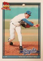 1991 Topps Tiffany #718 Steve Crawford Baseball Card