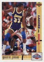 1991 Upper Deck #34 Magic vs. Jordan Basketball Card