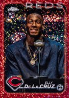 2024 Topps Chrome #44 Elly de La Cruz Variation-Red Speckle Refractor Baseball Card