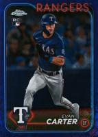 2024 Topps Chrome Logofractor Edition #136 Evan Carter Purple Refractor Baseball Card