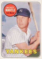 1969 Topps #500w Mickey Mantle Mantle in White Letters Baseball Card