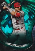 2022 Topps Chrome Black #4 Mike Trout Green Atomic Refractor Baseball Card