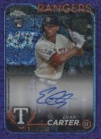 2024 Topps Chrome Rookie Autographs #RAEC Evan Carter Purple Speckle Refractor Baseball Card