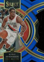 2023 Panini Select #129 Scoot Henderson Blue Die-Cut Basketball Card