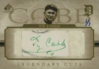 2005 SP Legendary Cuts Cut Signature #LC-TC Ty Cobb 1/1 Baseball Card