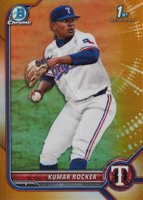 2022 Bowman Draft #BDC164 Kumar Rocker Chrome-Gold Refractor Baseball Card