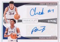 2022 Panini Immaculate Collection Collegiate Immaculate Ink Dual Autographs #IDADG Chet Holmgren/Paolo Banchero Basketball Card