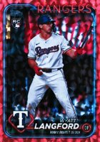 2024 Topps Update #US341 Wyatt Langford Red Crackle Foil Board Baseball Card