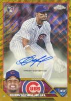 2023 Topps Chrome Update Autograph #ACCMO Christopher Morel Gold Wave Baseball Card