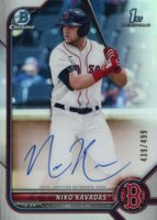 2022 Bowman Chrome Prospect Autographs #CPANK Niko Kavadas Refractor Baseball Card