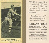 1916 Indianapolis Brewing #11 Jack Barry Baseball Card