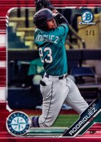 2019 Bowman Draft #BDC60 Julio Rodriguez Chrome-Red Refractor Baseball Card