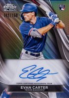 2024 Topps Chrome Black Autographs #EC Evan Carter Refractor Baseball Card