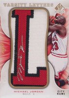 2008 SP Authentic Varsity Letter Legends City Name #VL-MJ Michael Jordan Autograph Patch-1 of 1 Basketball Card