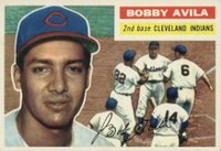 1956 Topps #132w Bobby Avila White Back Baseball Card