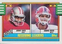 1990 Topps #431 Receiving Leaders Football Card