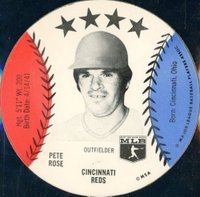 1975 MSA Customized Sports Discs # Pete Rose Blank Back-Test Disc Baseball Card