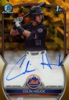 2023 Bowman Draft Sapphire Edition Chrome Prospect Autographs #CDACH Colin Houck Gold Baseball Card