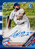 2019 Bowman Draft Chrome Draft Picks Autograph #CDAAM Alek Manoah Blue Refractor Baseball Card