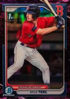 2024 Bowman Chrome Prospects #BCP48 Kyle Teel Fuchsia Lunar Refractor Baseball Card