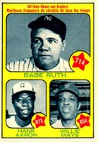 1973 O-Pee-Chee #1 All Time Home Run Leaders Baseball Card