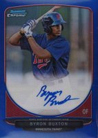 2013 Bowman Prospect Autograph #BCPBB Byron Buxton Chrome-Blue Refractor Baseball Card