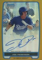 2012 Bowman Prospects #BCP104 Joc Pederson Chrome-Gold Refractor-Autograph Baseball Card