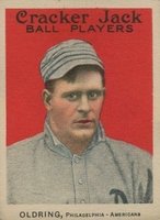 1914 Cracker Jack #8 Rube Oldring Baseball Card