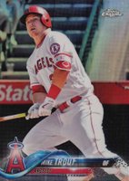 2018 Topps Chrome #100 Mike Trout Batting-Refractor Baseball Card
