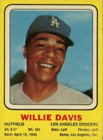 1969 Transogram # Willie Davis Hand Cut Baseball Card